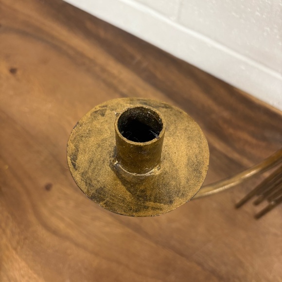 Vintage Brass Cattails Wall Double Candle Holder Sconce - Picture 6 of 10